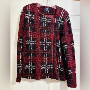 Classy CHAPS zip-up chunky sweater